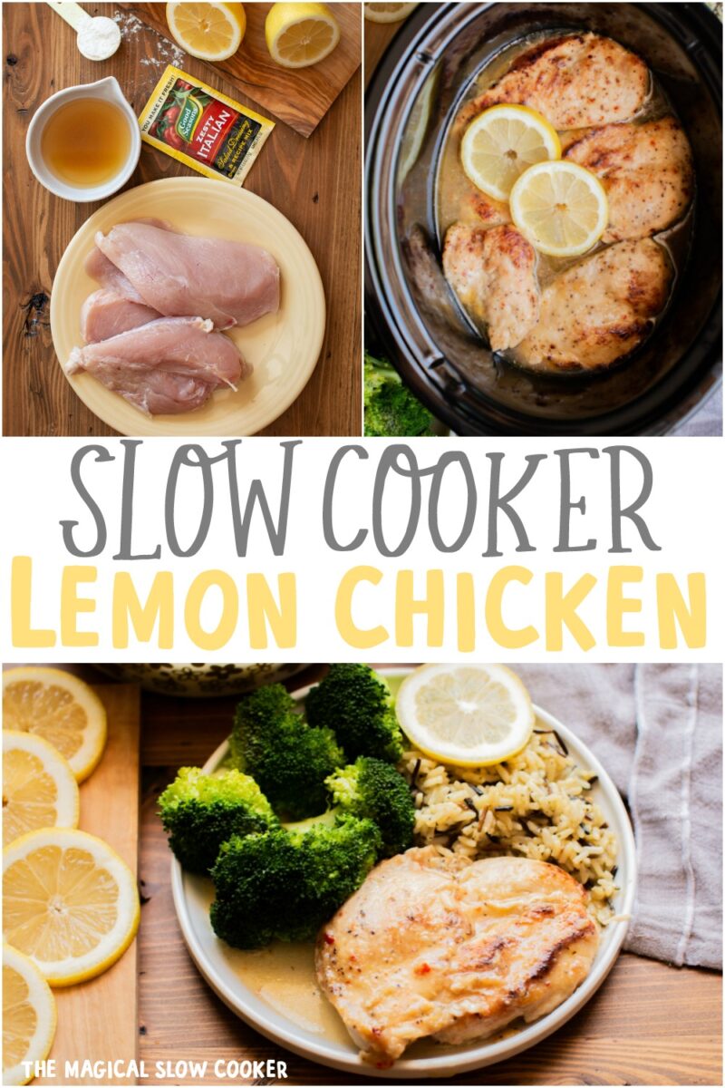 collage of lemon chicken photos for pinterest