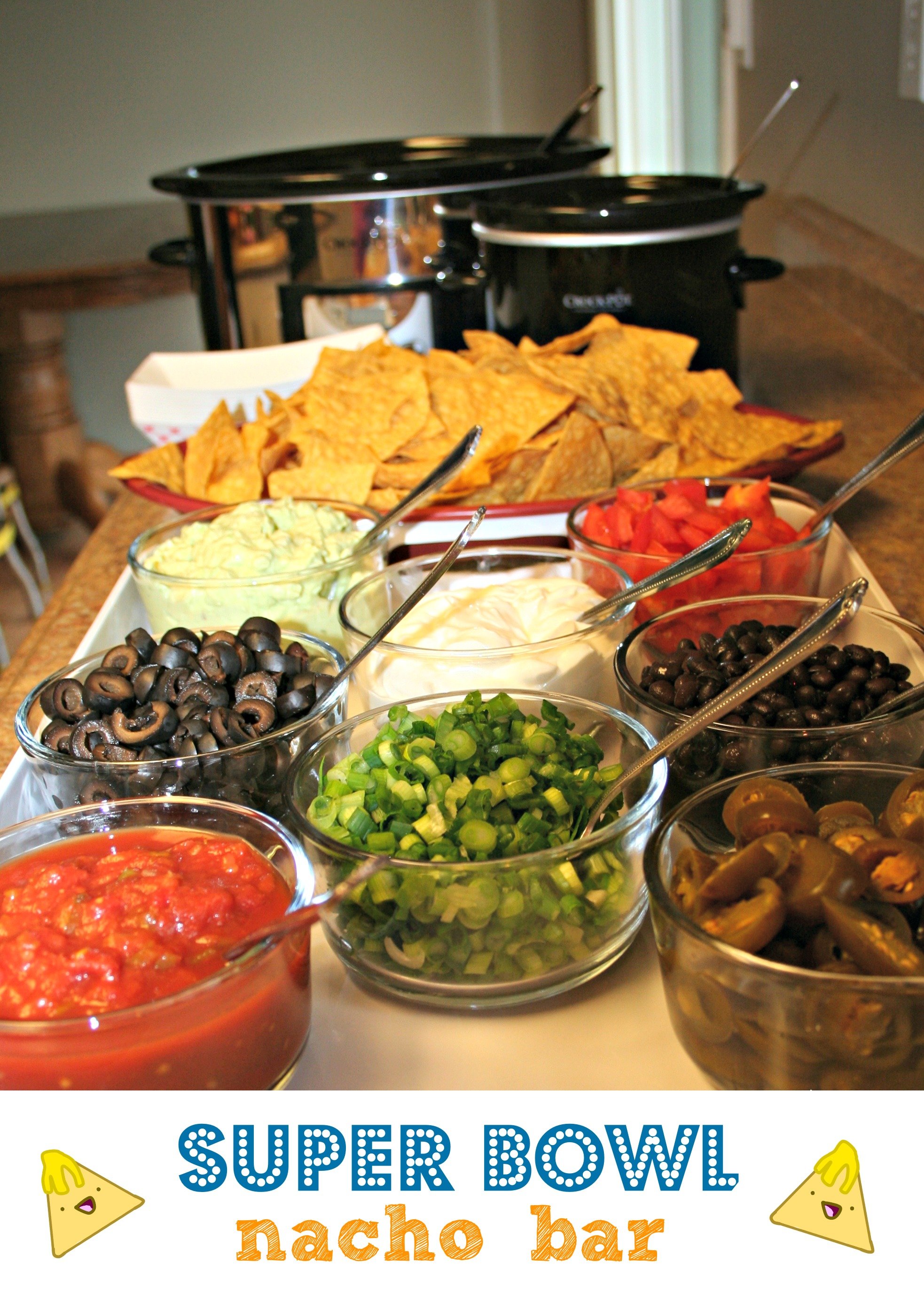 Super Bowl Nacho Bar - The Magical Slow Cooker