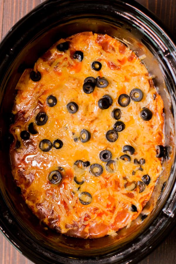Slow Cooker Chicken Enchilada Casserole - The Magical Slow Cooker
