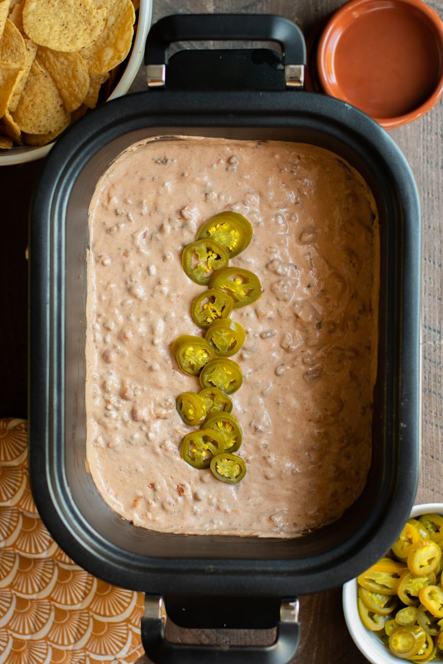 The Most Delicious Slow Cooker Taco Dip - Oh Sweet Basil