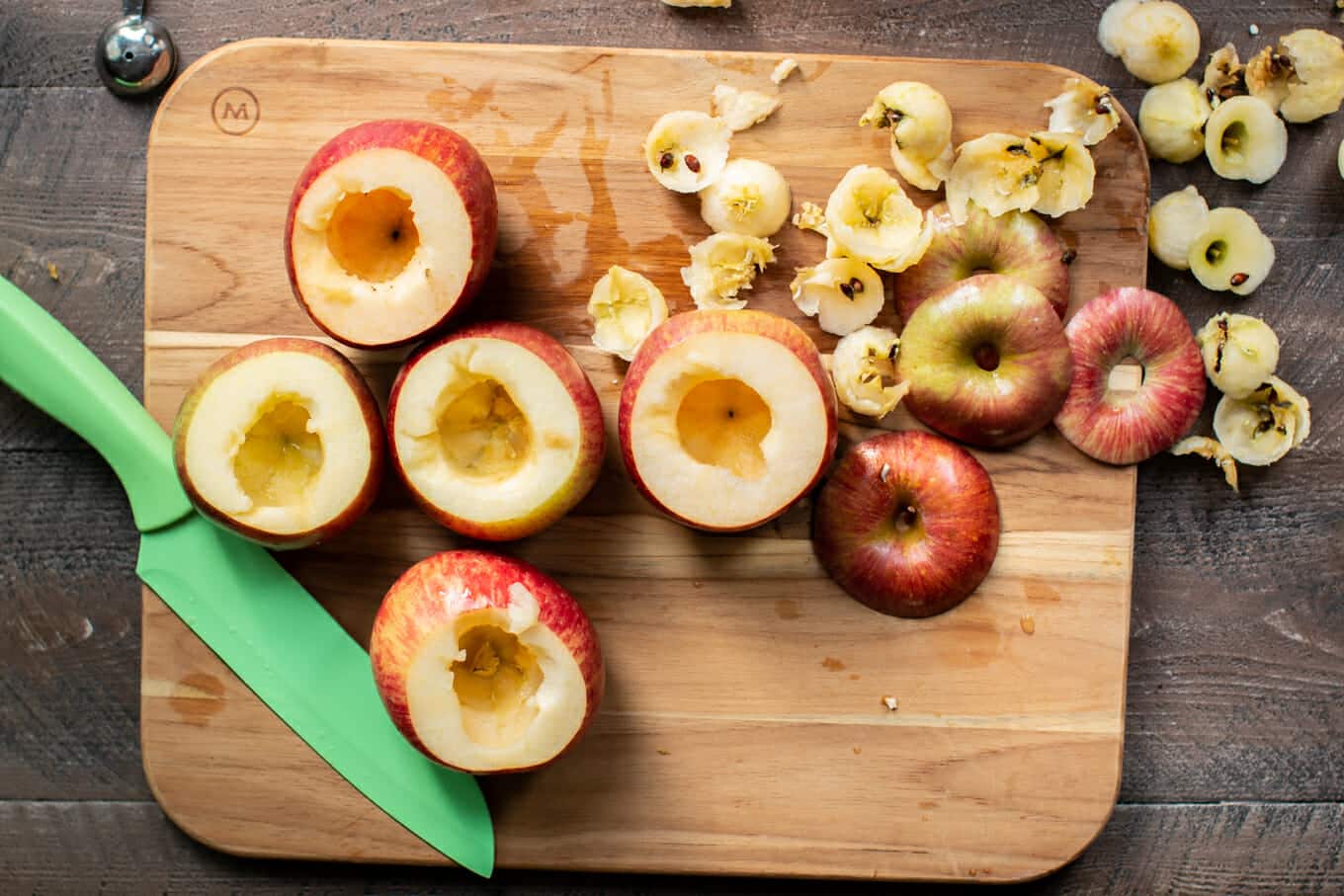 hollowed out gala apples for baked apples