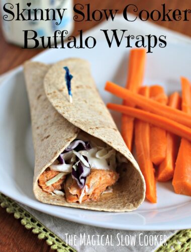 buffalo chicken in wheat tortilla on white plate