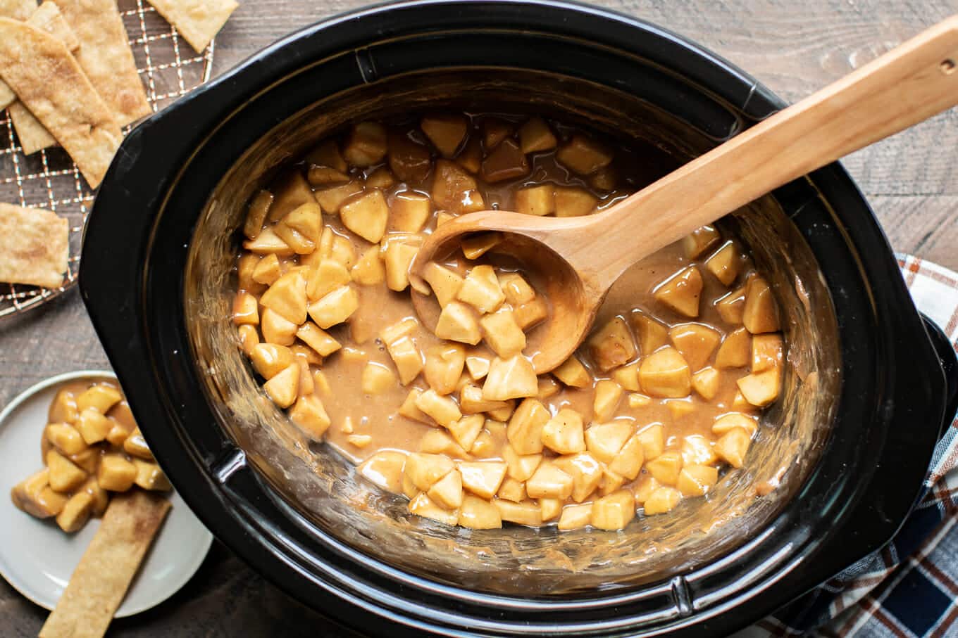 Slow Cooker Caramel Apple Pie Dip - The Magical Slow Cooker