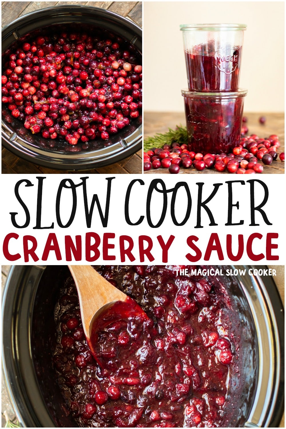 collage of cranberry sauce for pinterest