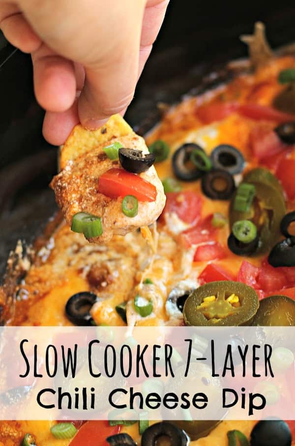 Slow Cooker 7Layer Chili Cheese Dip The Magical Slow Cooker
