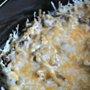 lightened up tater casserole in slow cooker, fully cooked