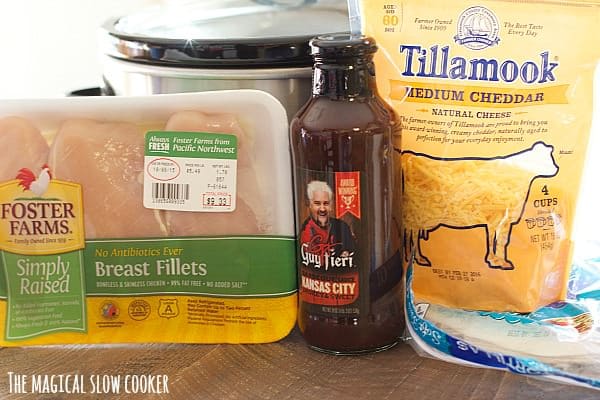slow cooker barbecue chicken quesadillas