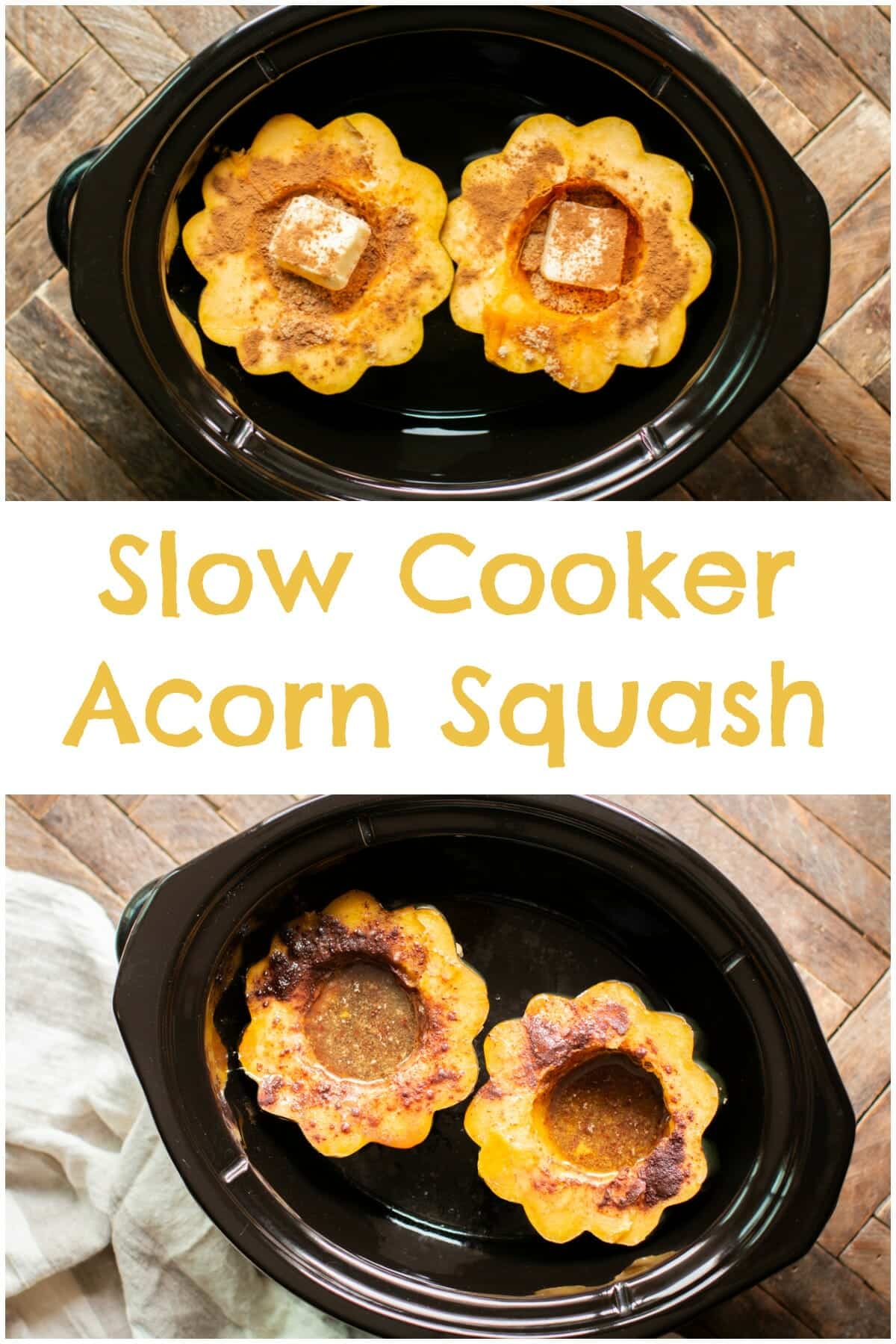 collage of acorn squash for pinterest