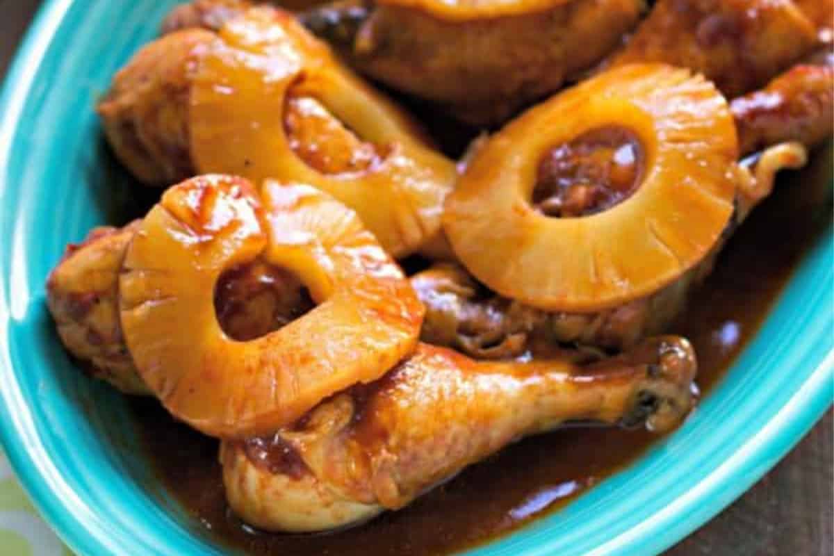 Pineapple Barbecue Glazed Chicken Drumsticks The Magical Slow Cooker