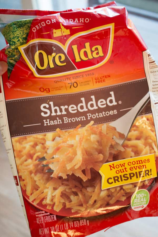 Bag of frozen Ore Ida hashbrowns