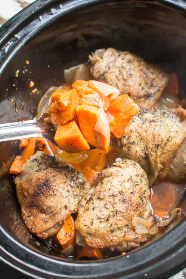 Slow Cooker Chicken and Sweet Potato Dinner - The Magical Slow Cooker
