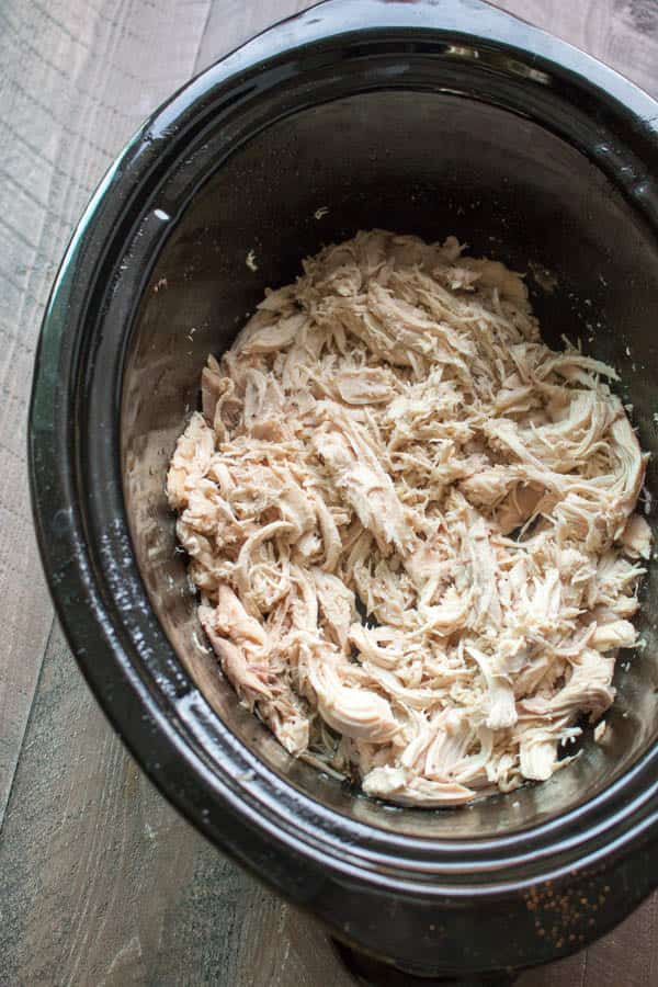 shredded chicken in slow cooker