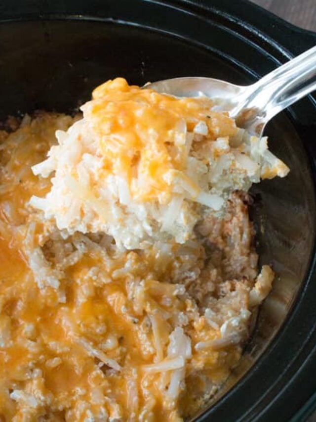 Slow Cooker Cheesy Hash Brown Casserole The Magical Slow Cooker