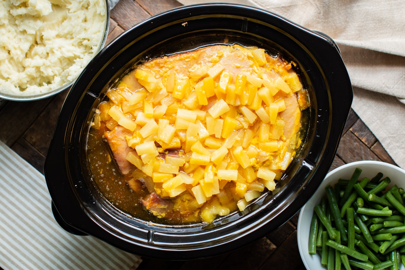 Warmed ham in crockpot