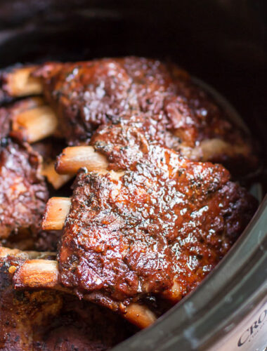 barbecue ribs cooked in the slow cooker