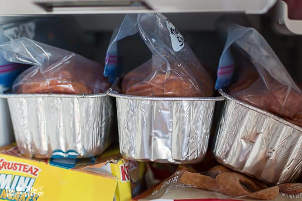 3 meat loafs in freezer