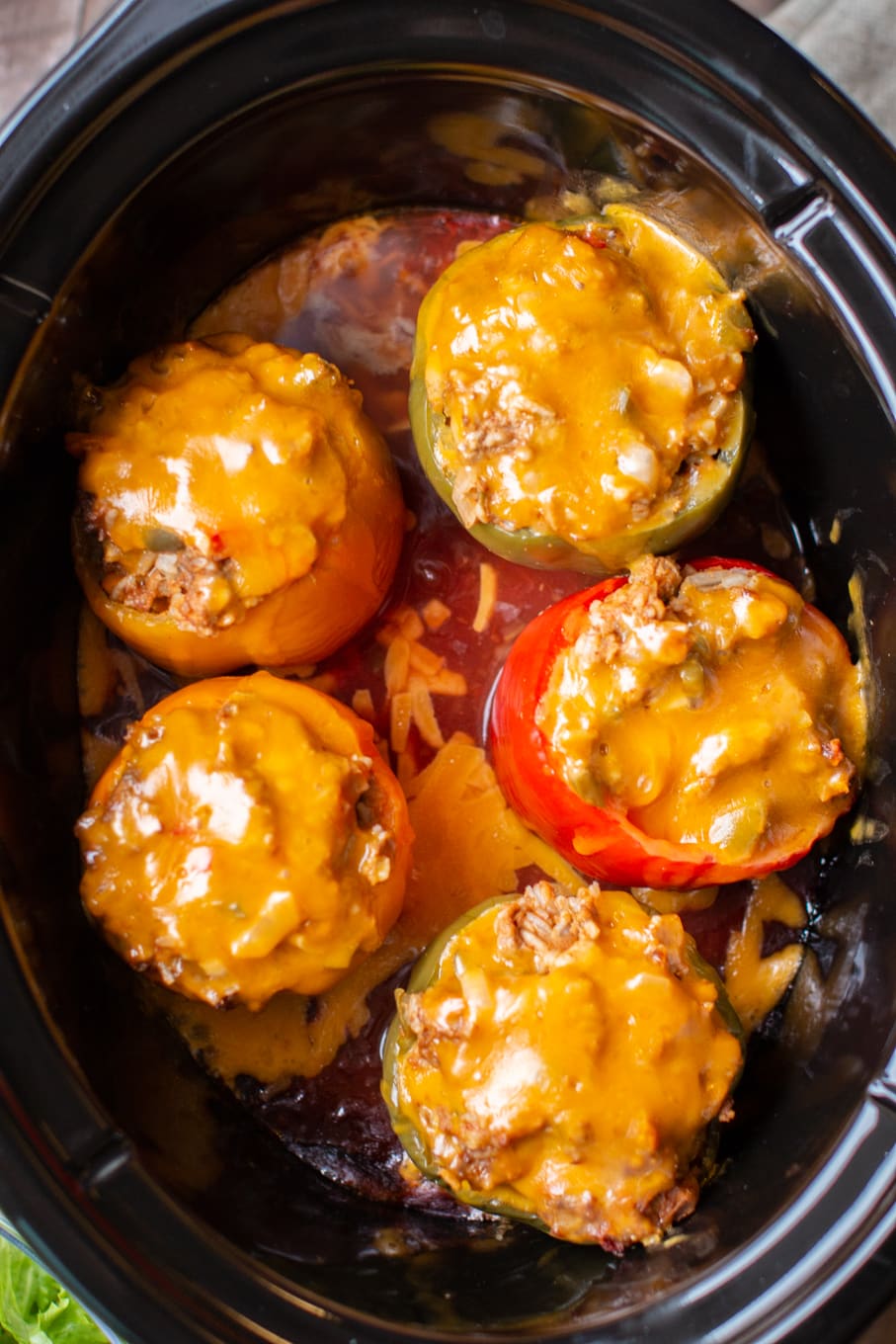 Slow Cooker Taco Meat Loaf Stuffed Peppers The Magical Slow Cooker