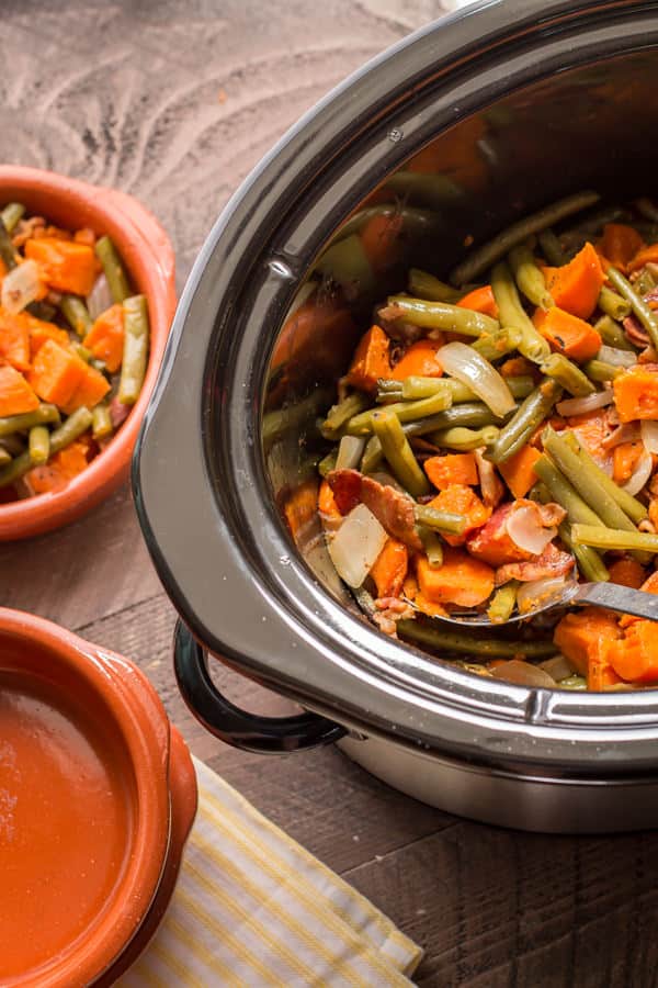 Slow Cooker Sweet Potatoes, Green Beans and Bacon The Magical Slow Cooker