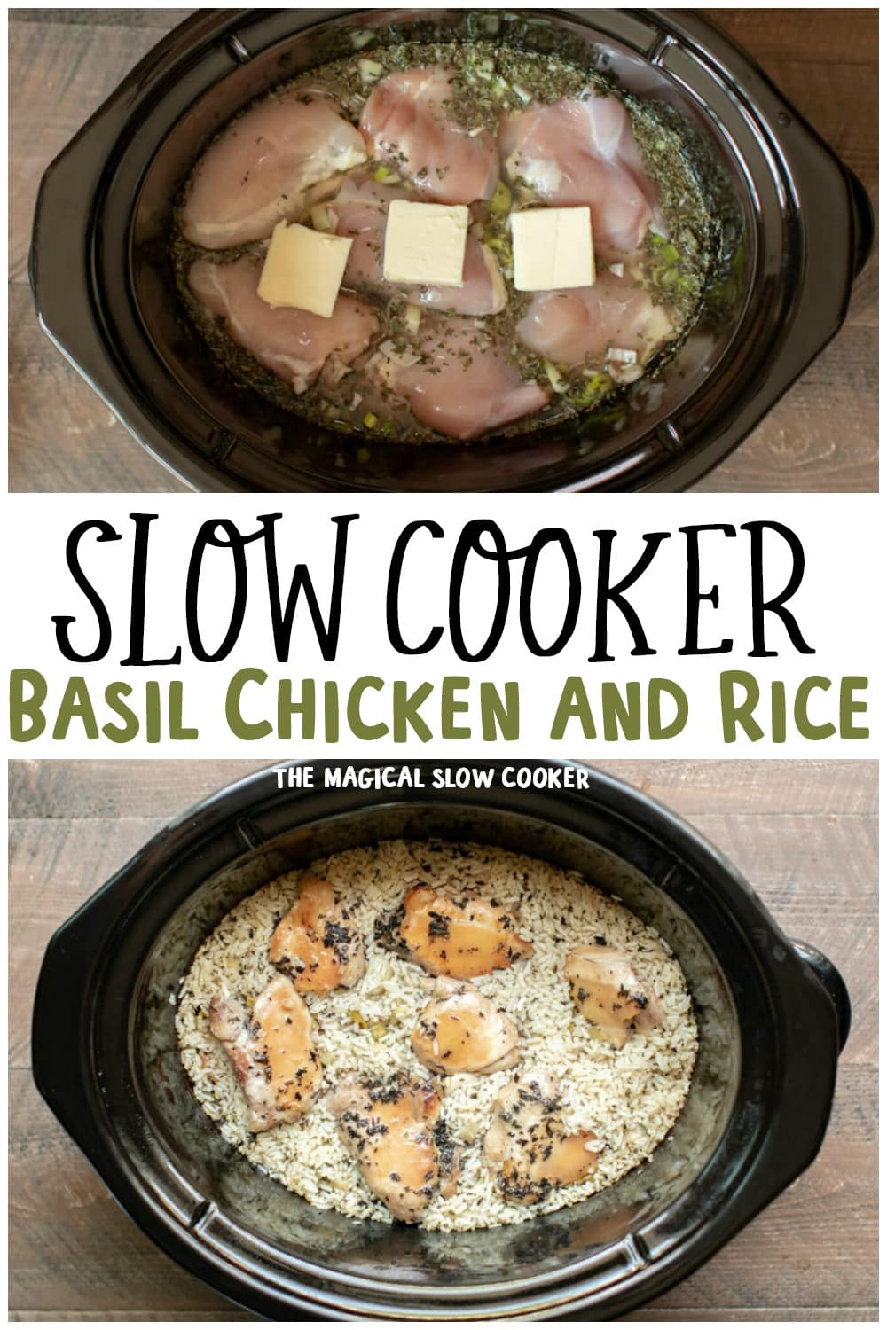 Slow Cooker Basil Chicken and Rice The Magical Slow Cooker