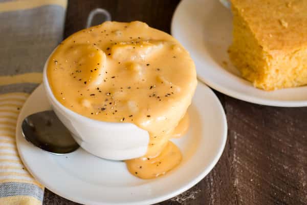 bowl of potato cheese soup