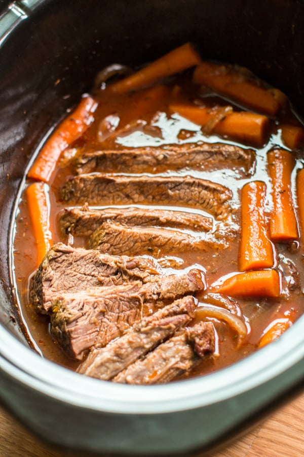 Slow Cooker Red Wine Beef Brisket - The Magical Slow Cooker