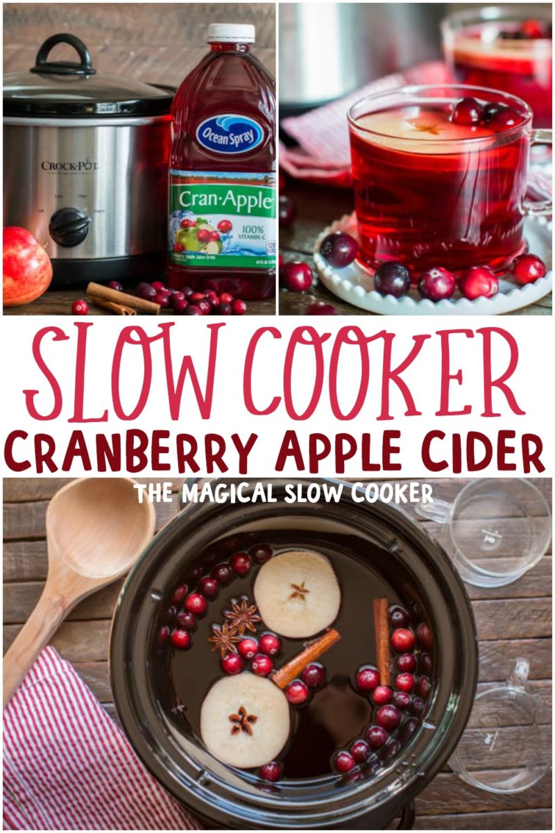 collage of cranberry cider photos for pinterest