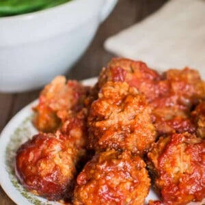 close up of porcupine meatballs