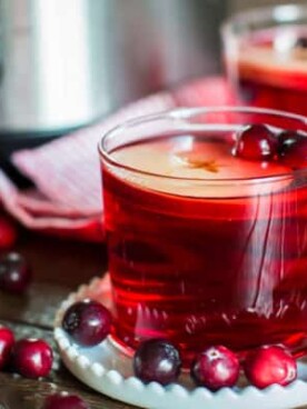 cranberry apple cider in a mug
