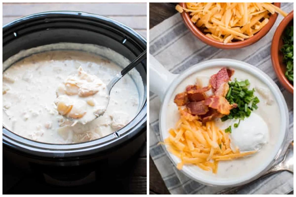 Slow Cooker Loaded Chicken Bacon Potato Soup
