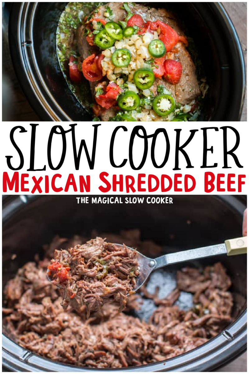 collage of mexican beef with text overlay for pinterst