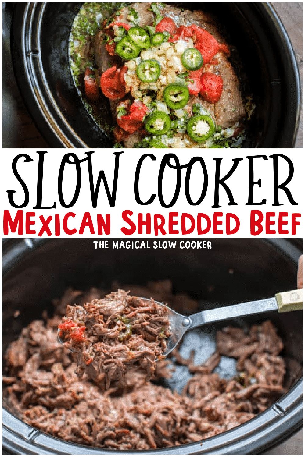 collage of mexican beef with text overlay for pinterst