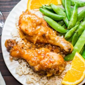 2 drumsticks on rice