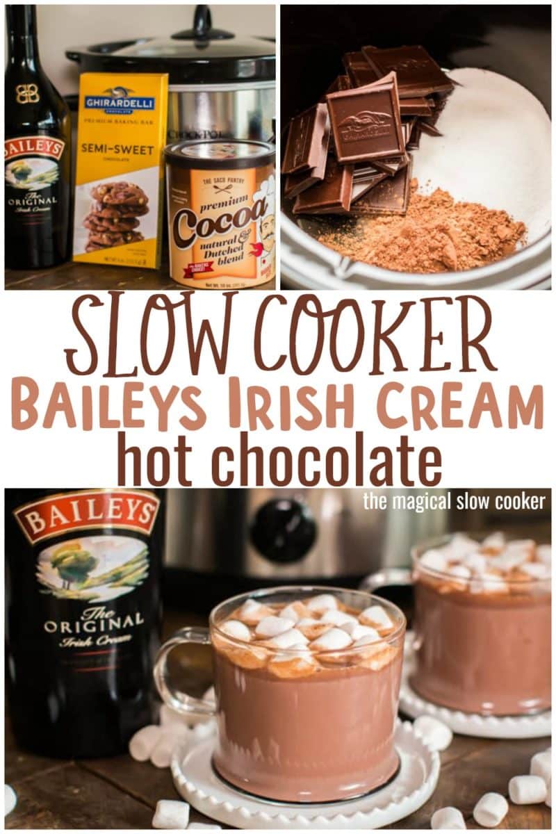 collage of baileys hot chocolate images for pinterest