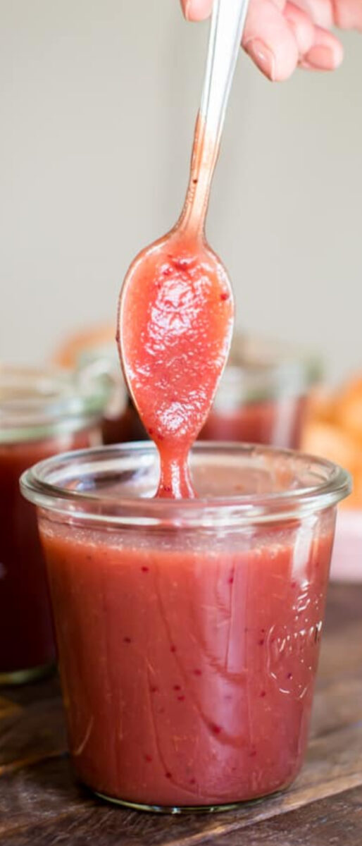 close up of cranberry apple butter