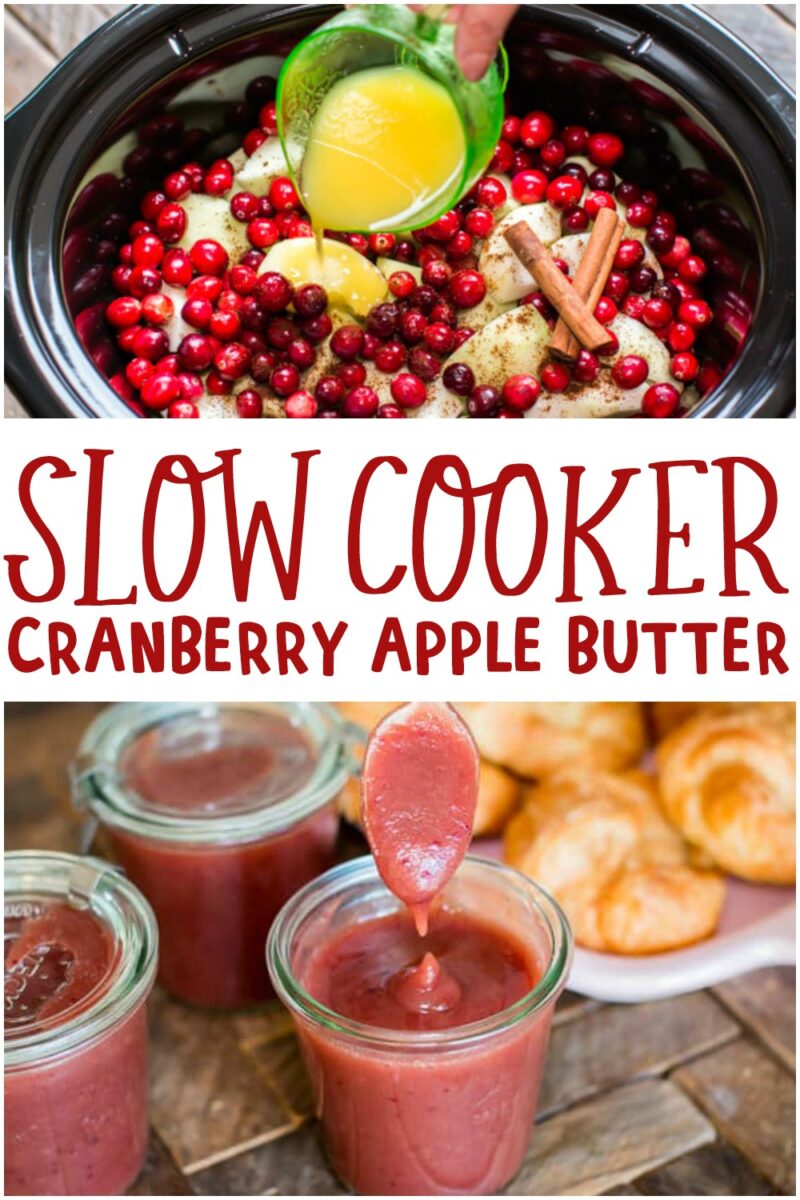 collage of cranberry apple butter images for pinterest