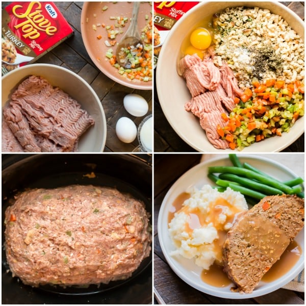 Slow Cooker StoveTop Stuffing Turkey Meatloaf The Magical Slow Cooker
