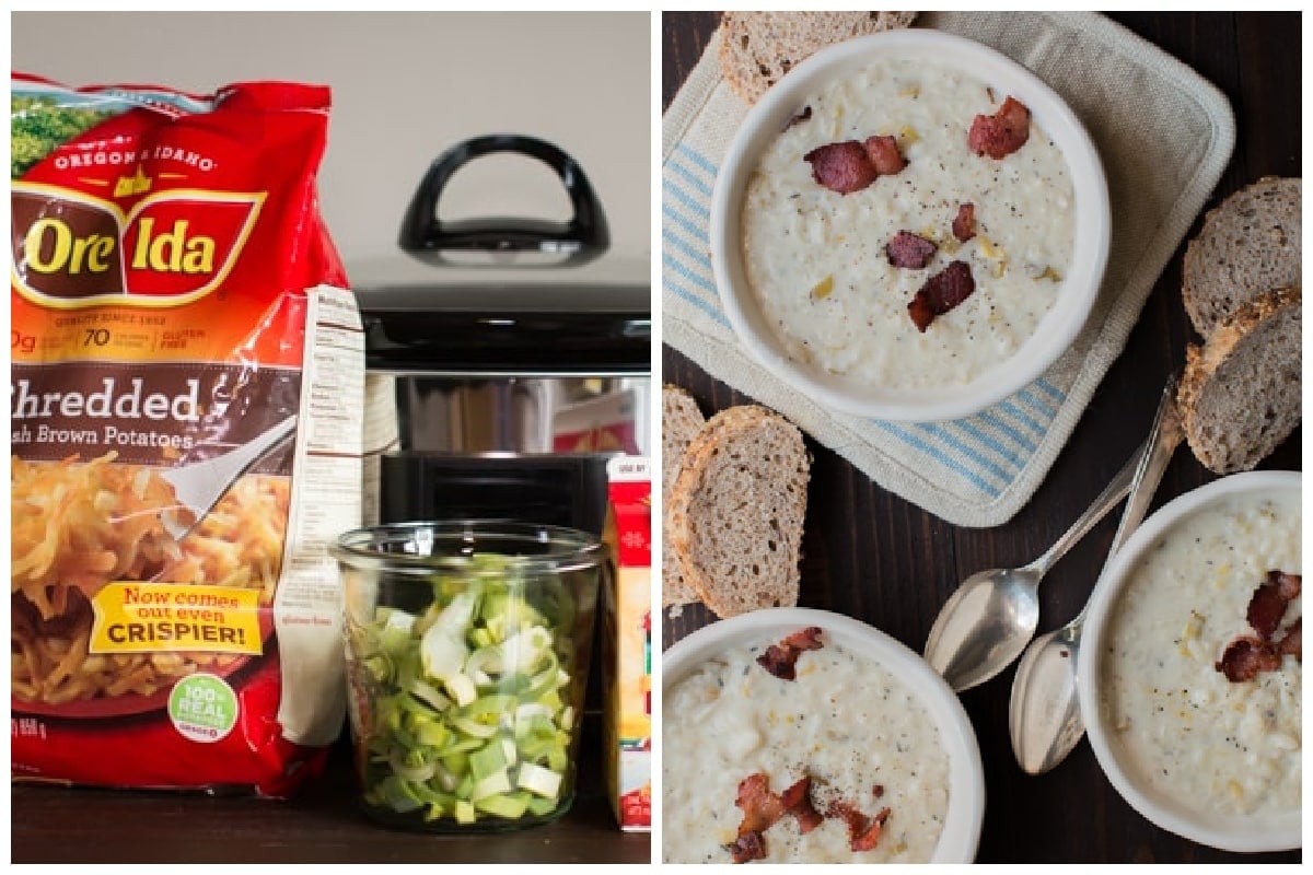 Slow Cooker Hash Brown Potato Leek Soup The Magical Slow Cooker