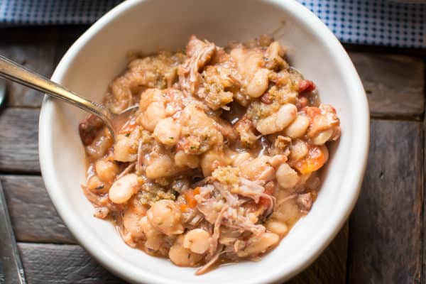 pork cassoulet in a bowl