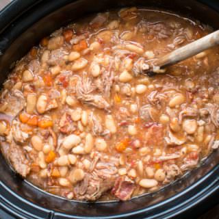 pork cassoulet in a slow cooker.