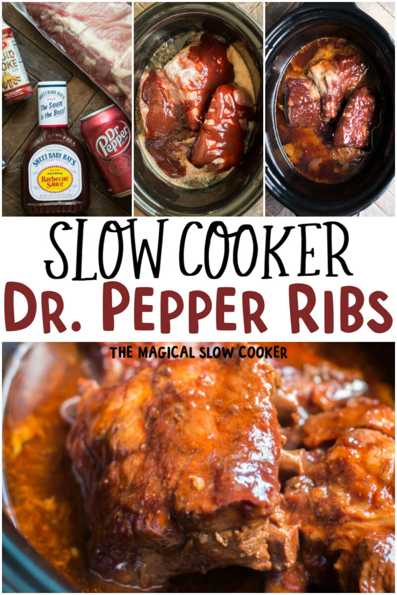 collage of dr pepper ribs for pinterest