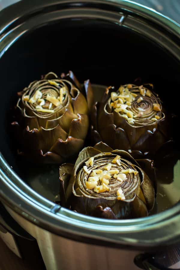 Slow Cooker Garlic Lemon Butter Artichokes The Magical Slow Cooker