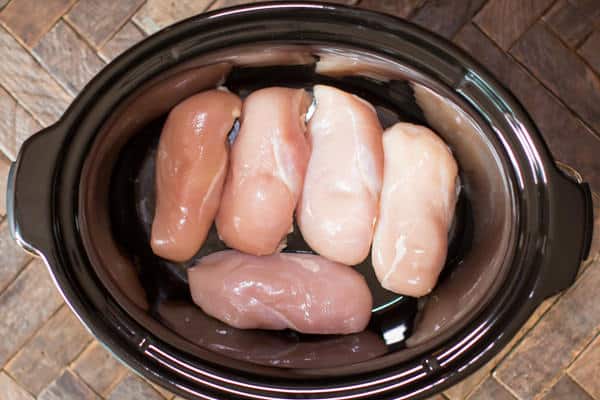 5 small chicken breasts in a slow cooker.