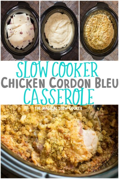 slow cooker chicken cordon bleu casserole