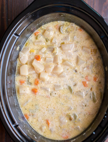 potato soup in slow cooker with carrots