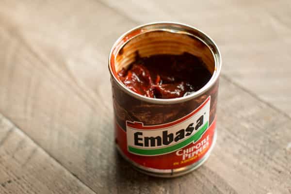 can of chipotle peppers, opened.