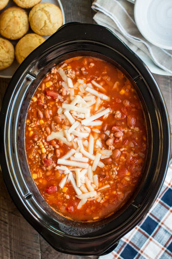 chipotle turkey chili with shredded white cheese on top.