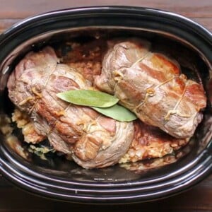 2 pork roasts tied in slow cooker