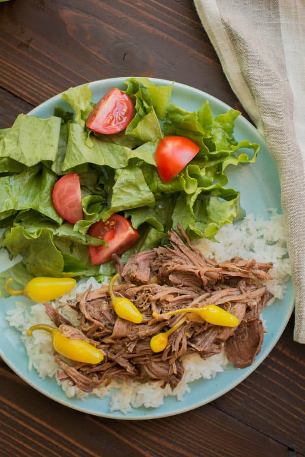 spicy pot roast on white rice