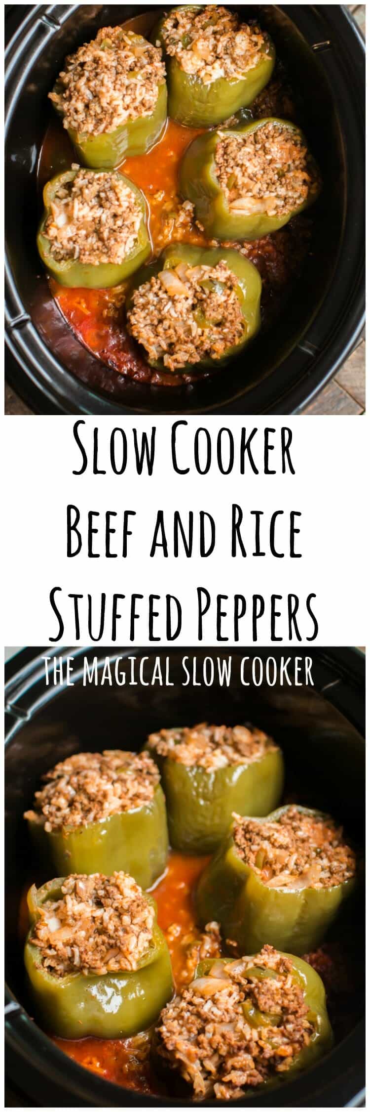 Slow Cooker Beef and Rice Stuffed Peppers - The Magical Slow Cooker Slow Cooker Beef and Rice Stuffed Peppers - The Magical Slow Cooker