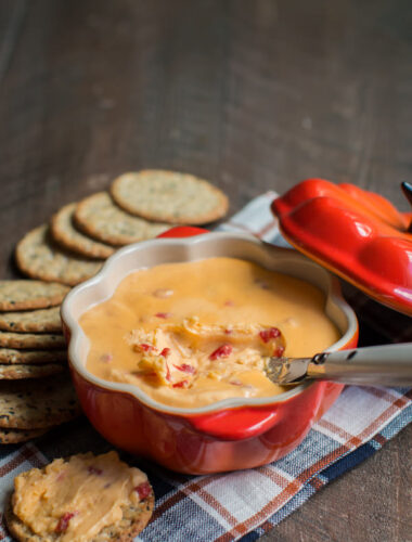 horseradish dip in pumpkin dish